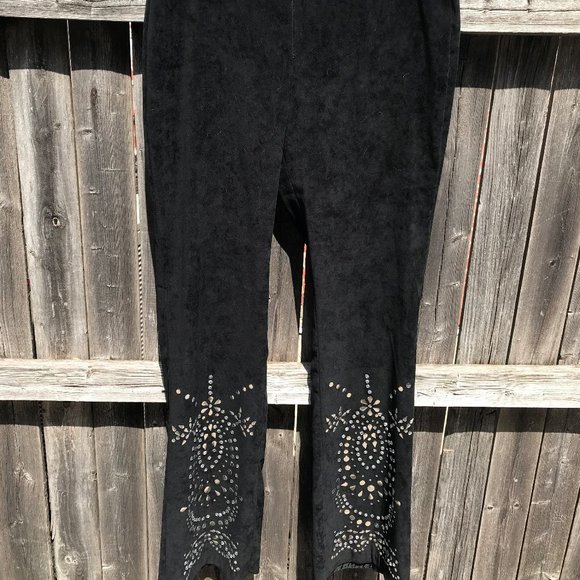 CACHE Black Suede Studded (Lightweight) Pant - Siz - Picture 2 of 5